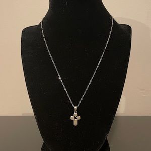 Sterling Silver Dove & Cross Necklace